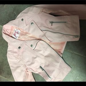 Pink leather jacket